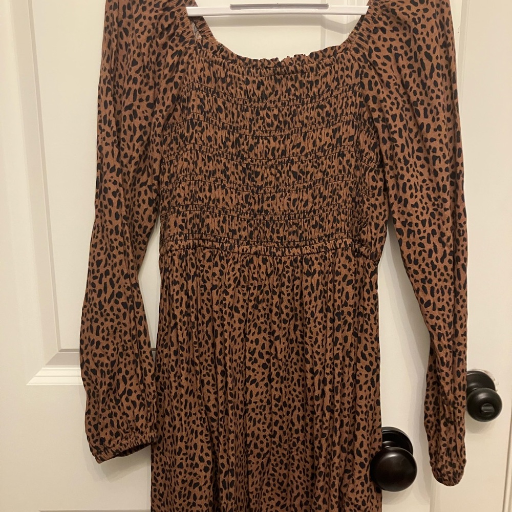 GAP Teen Brown and Black Animal Print Dress